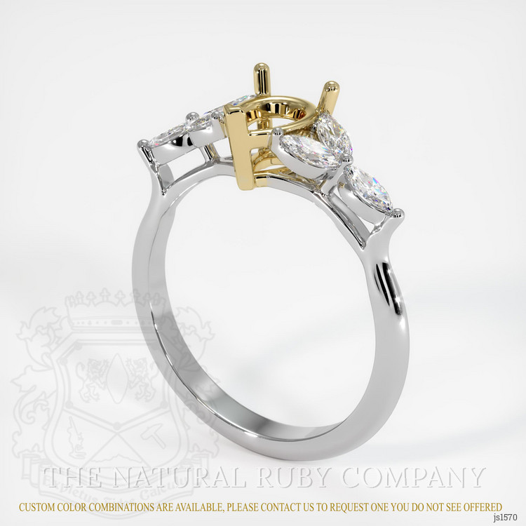 14K Yellow & White Accent Stones Ring Setting