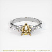 14K Yellow & White Accent Stones Ring Setting Image