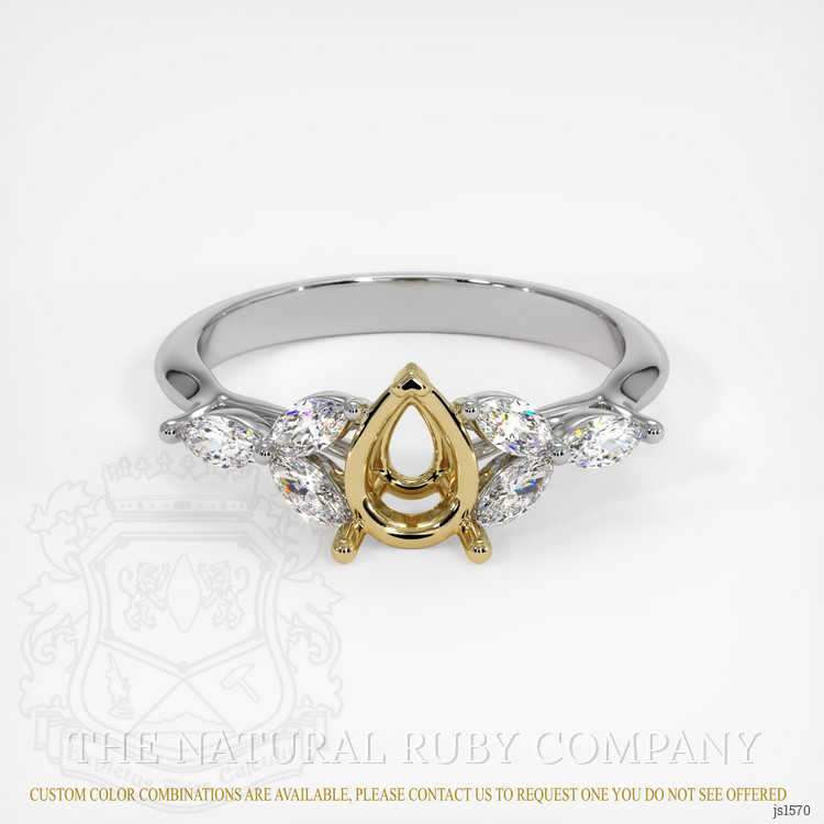 14K Yellow & White Accent Stones Ring Setting