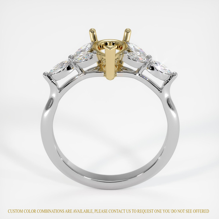 14K Yellow & White Accent Stones Ring Setting