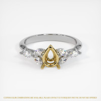 18K Yellow & White Accent Stones Ring Setting Image