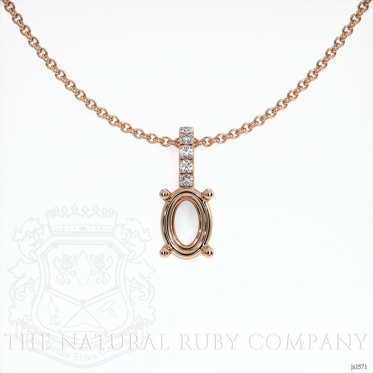 14K Rose Gold Pave Pendant Setting