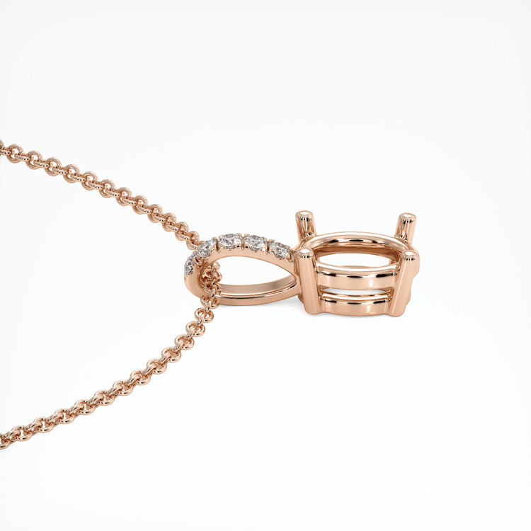 14K Rose Gold Pave Pendant Setting