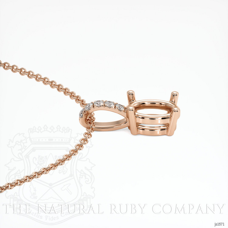 14K Rose Gold Pave Pendant Setting