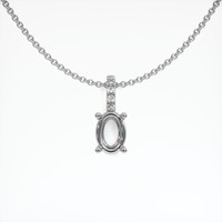 Pave Black Opal Pendant 0.85 Ct., 14K White Gold Combination Setting