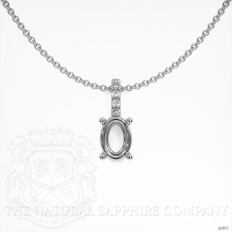14K White Gold Pave Pendant Setting