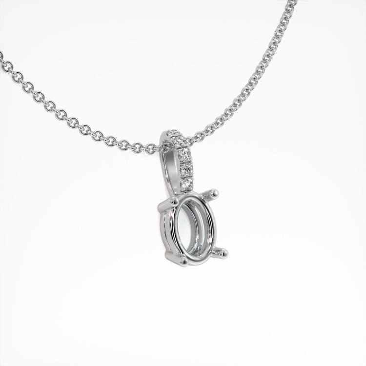 14K White Gold Pave Pendant Setting
