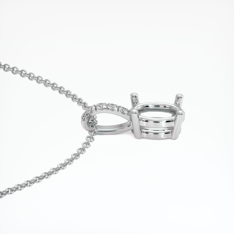 14K White Gold Pave Pendant Setting