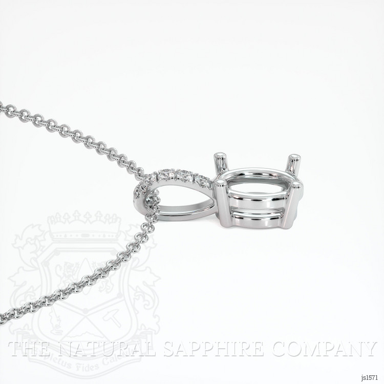 14K White Gold Pave Pendant Setting