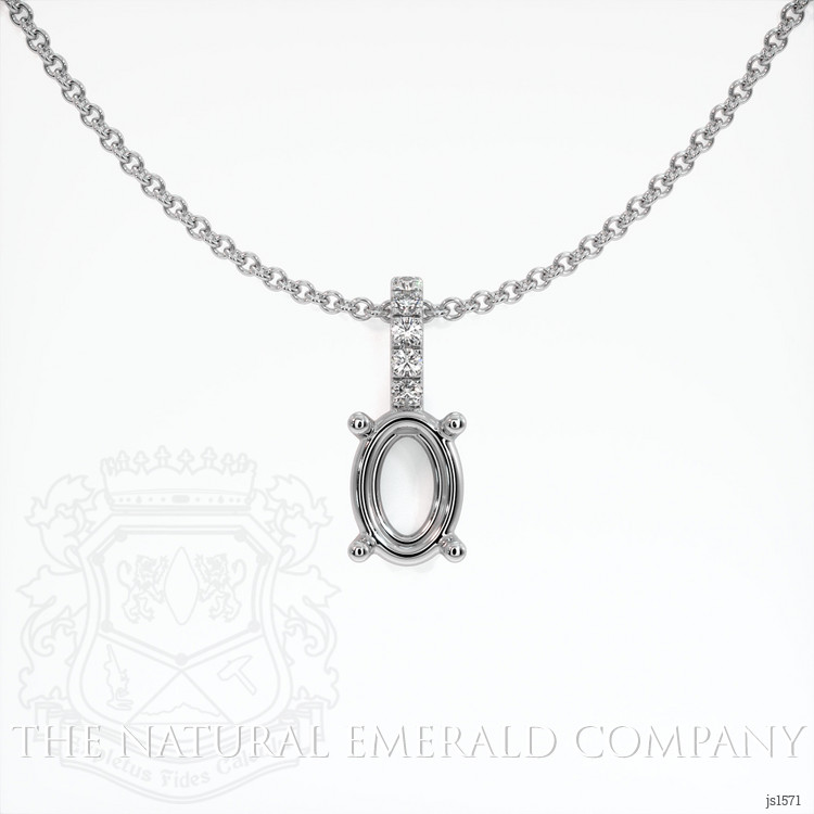 18K White Gold Pave Pendant Setting