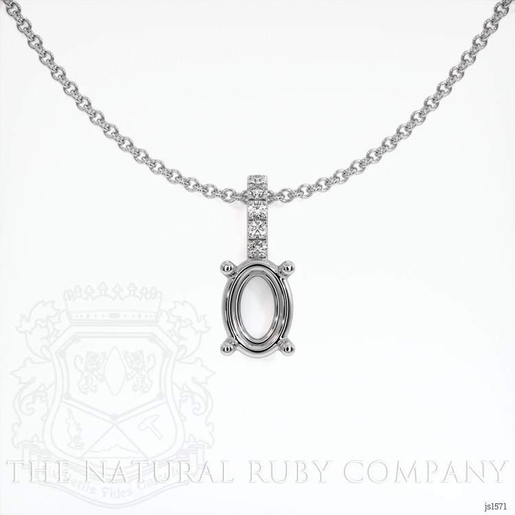 18K White Gold Pave Pendant Setting