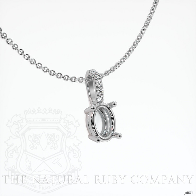 18K White Gold Pave Pendant Setting