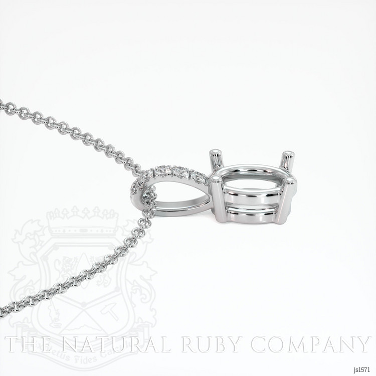 18K White Gold Pave Pendant Setting