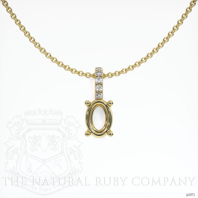 14K Yellow Gold Pave Pendant Setting