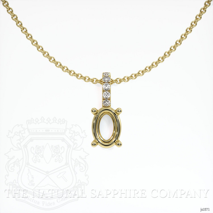 14K Yellow Gold Pave Pendant Setting