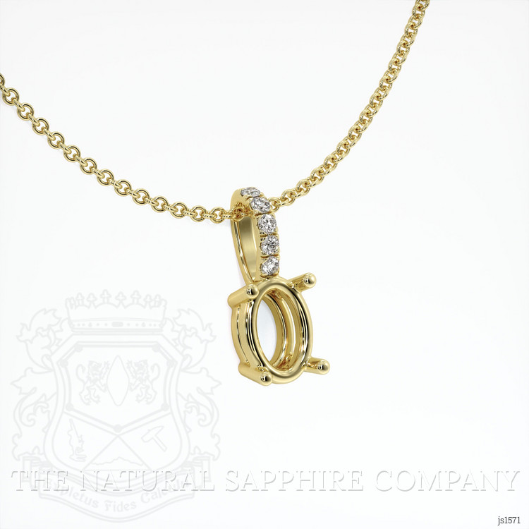 14K Yellow Gold Pave Pendant Setting