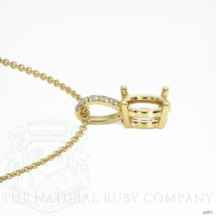 14K Yellow Gold Pave Pendant Setting