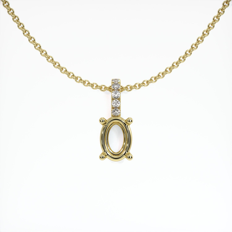 18K Yellow Gold Pave Pendant Setting