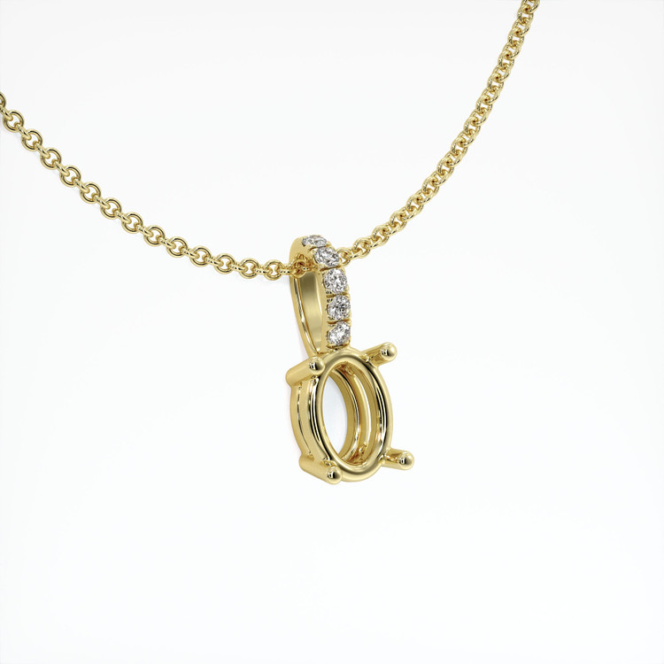 18K Yellow Gold Pave Pendant Setting