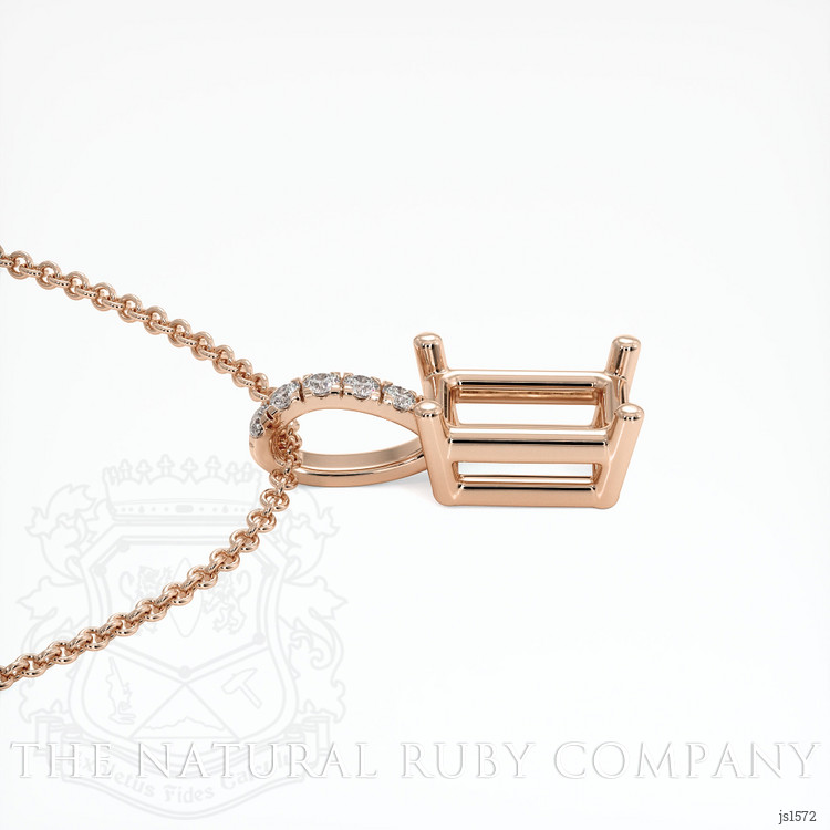 14K Rose Gold Pave Pendant Setting