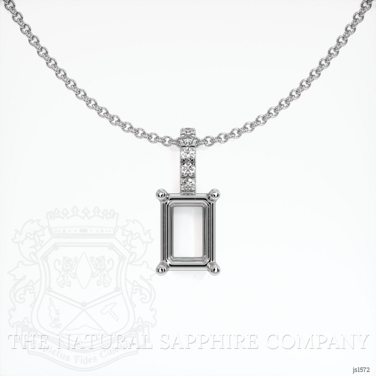 10K White Gold Pave Pendant Setting
