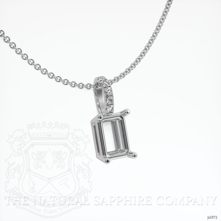 14K White Gold Pave Pendant Setting