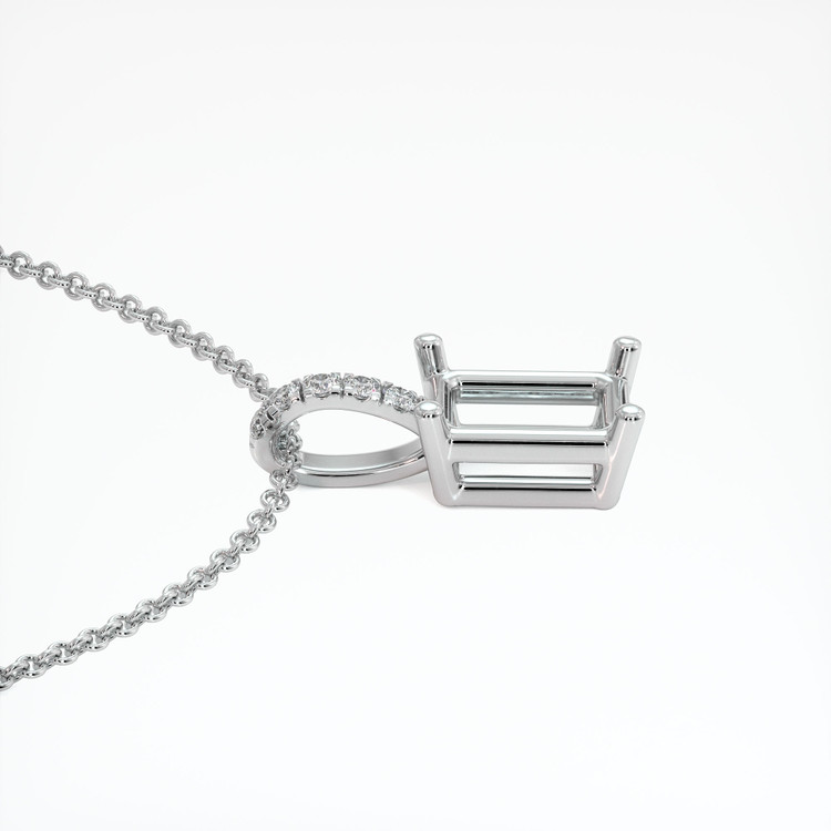 14K White Gold Pave Pendant Setting