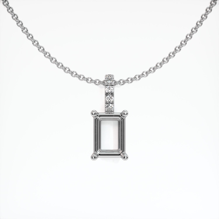 18K White Gold Pave Pendant Setting