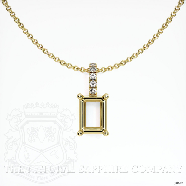 14K Yellow Gold Pave Pendant Setting