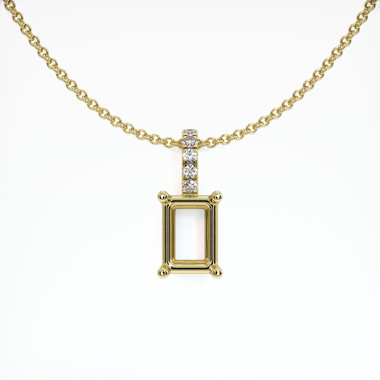 14K Yellow Gold Pave Pendant Setting
