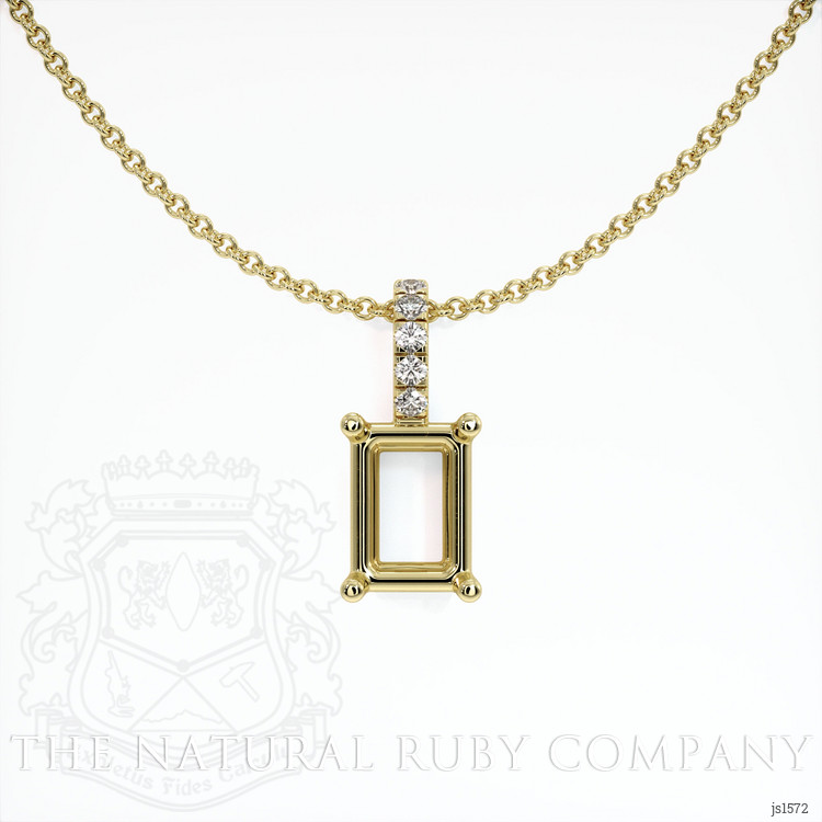 14K Yellow Gold Pave Pendant Setting