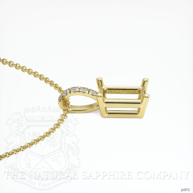 14K Yellow Gold Pave Pendant Setting