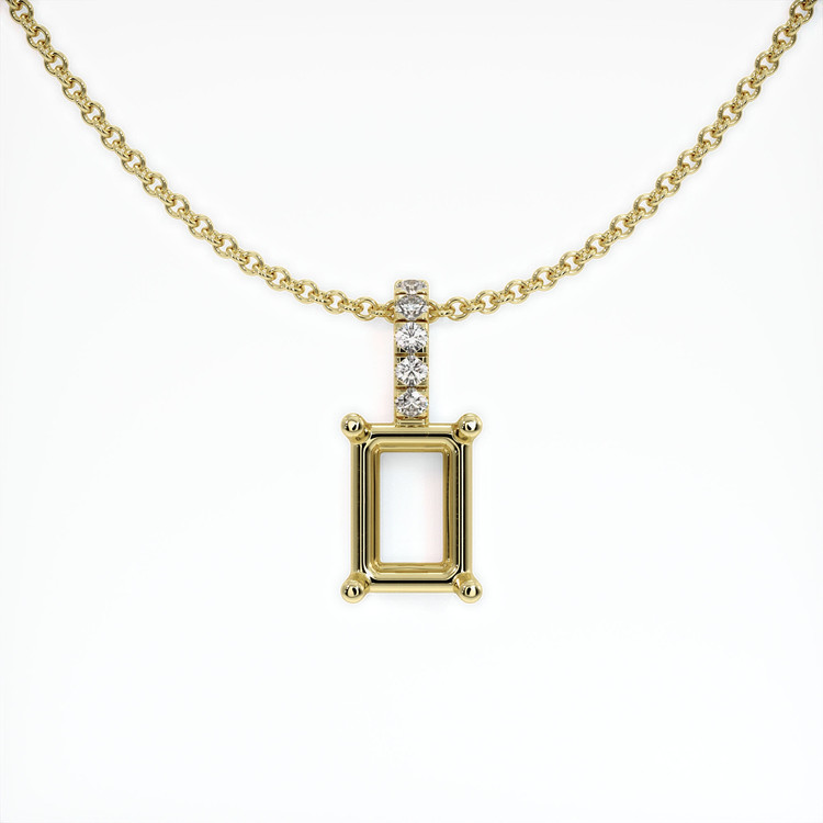18K Yellow Gold Pave Pendant Setting