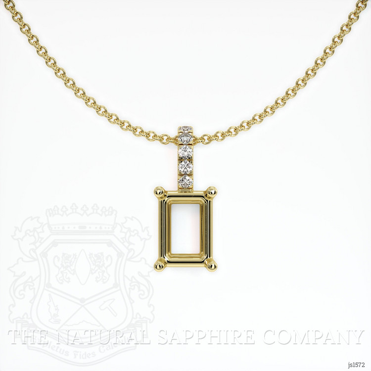 18K Yellow Gold Pave Pendant Setting