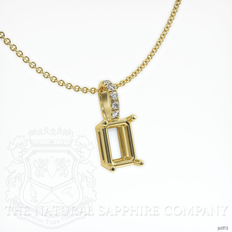 18K Yellow Gold Pave Pendant Setting