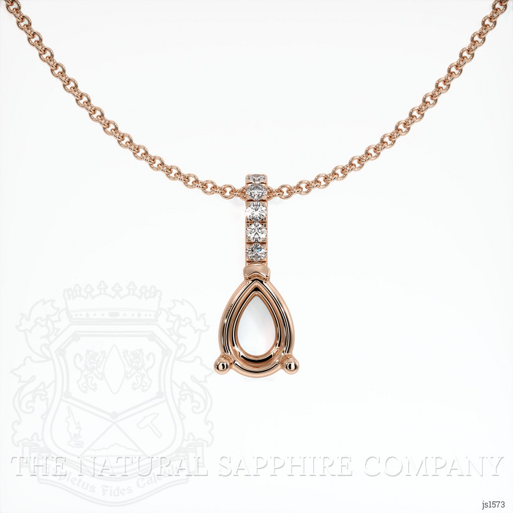 14K Rose Gold Pave Pendant Setting