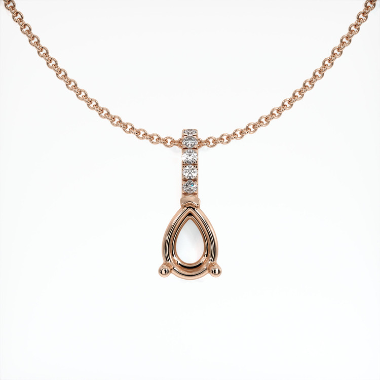 14K Rose Gold Pave Pendant Setting