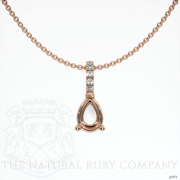 14K Rose Gold Pave Pendant Setting