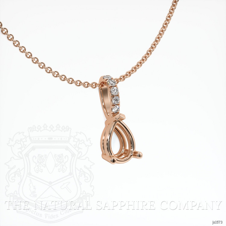 14K Rose Gold Pave Pendant Setting