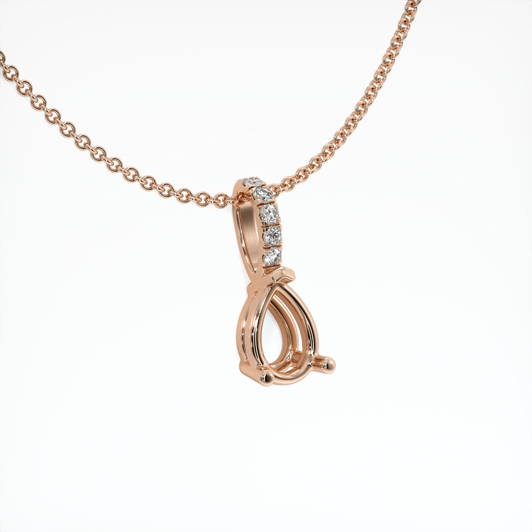 14K Rose Gold Pave Pendant Setting