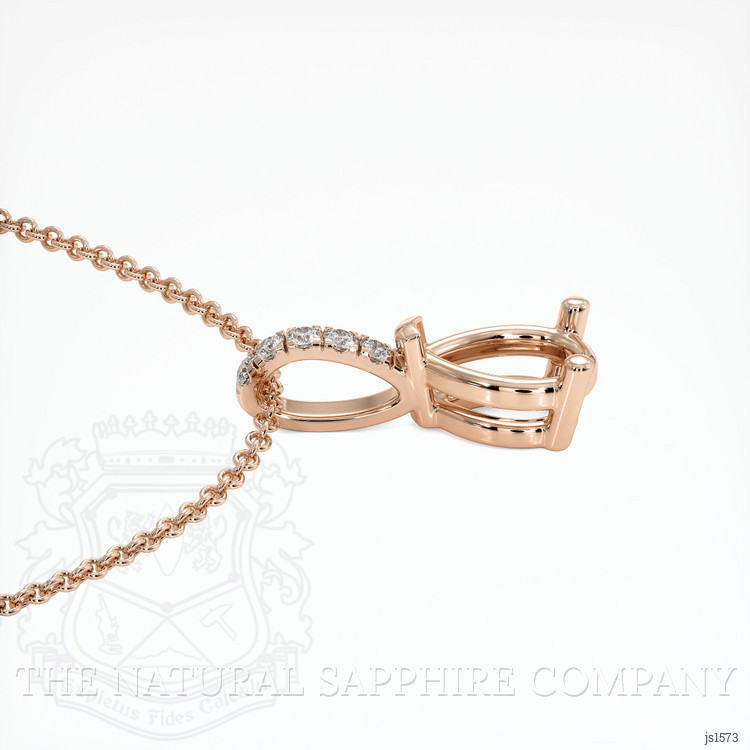 14K Rose Gold Pave Pendant Setting