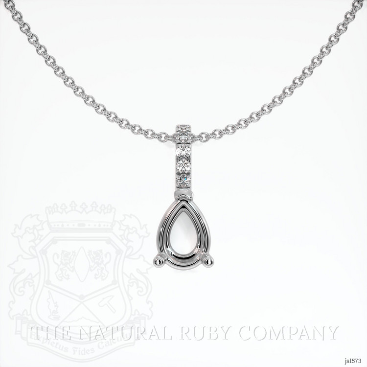 10K White Gold Pave Pendant Setting