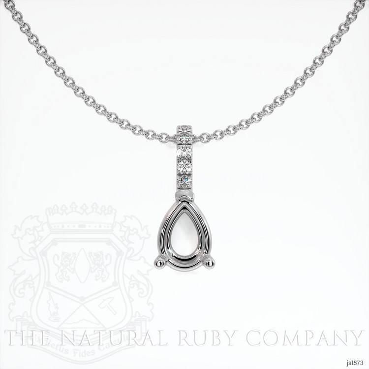 14K White Gold Pave Pendant Setting