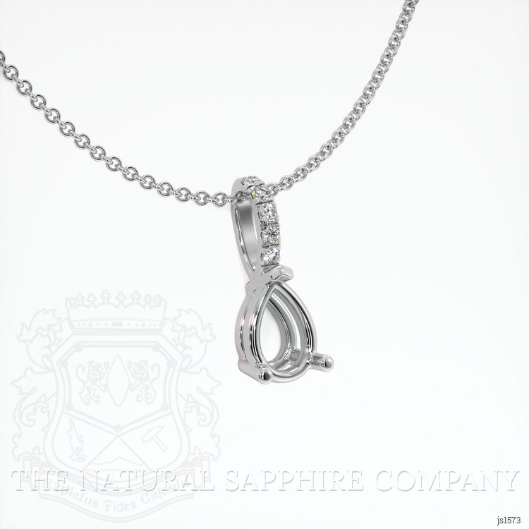 14K White Gold Pave Pendant Setting