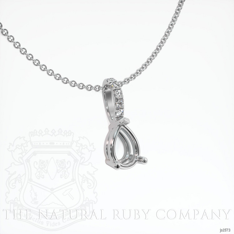 14K White Gold Pave Pendant Setting