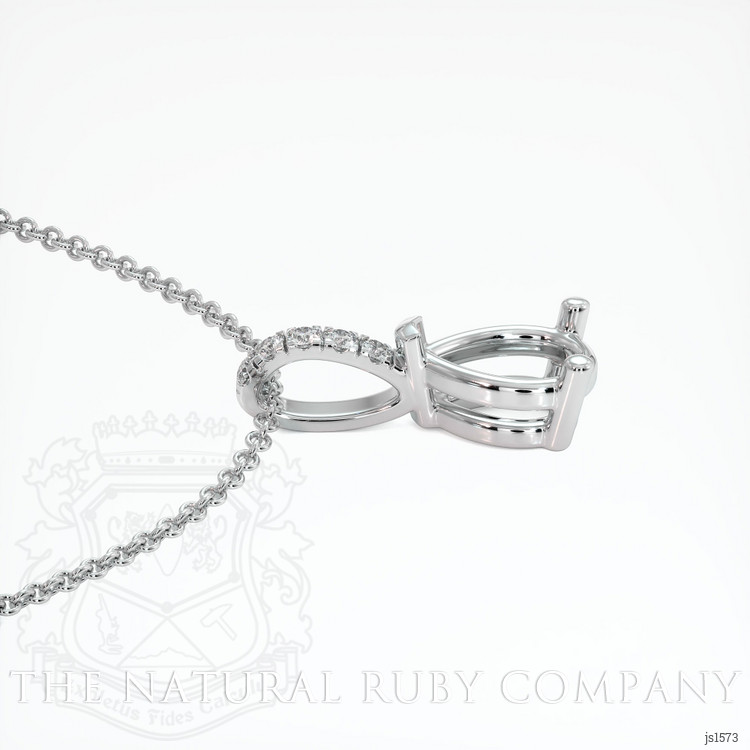 14K White Gold Pave Pendant Setting