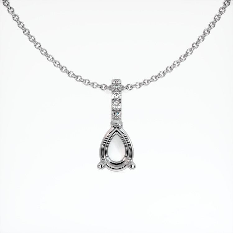 18K White Gold Pave Pendant Setting