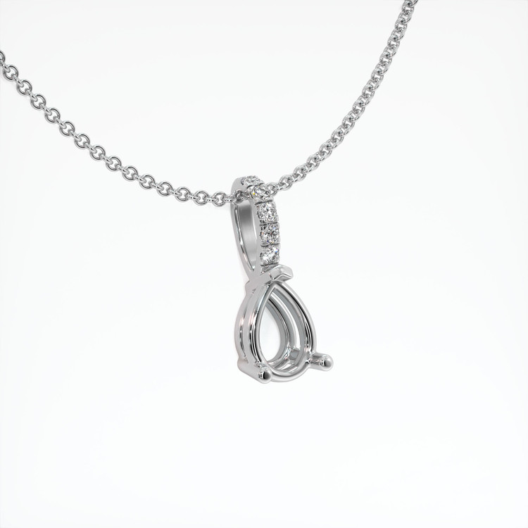 18K White Gold Pave Pendant Setting