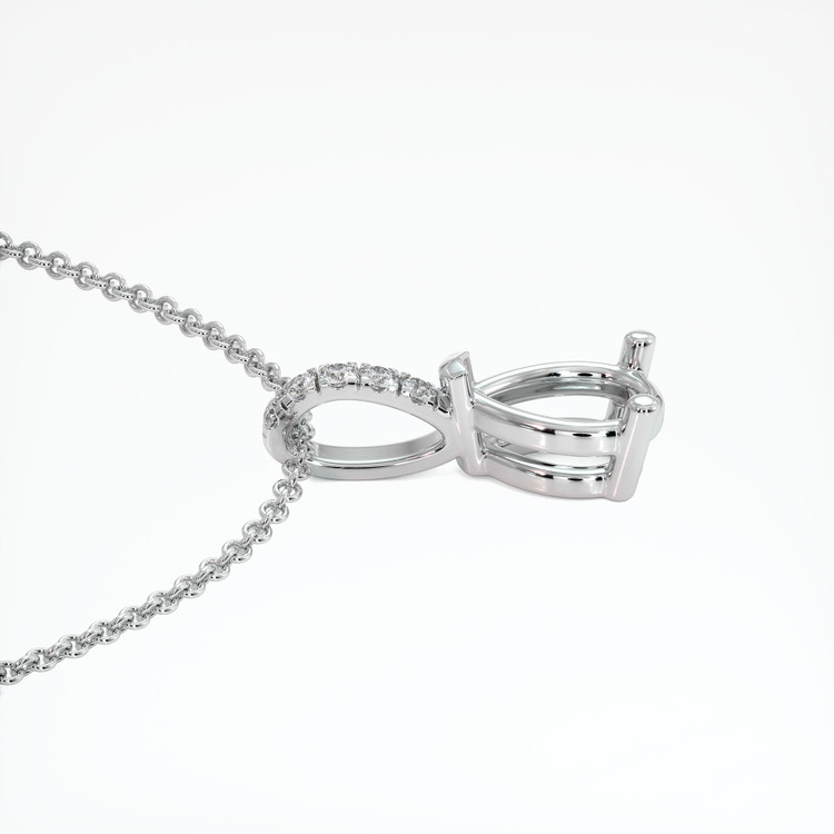 18K White Gold Pave Pendant Setting
