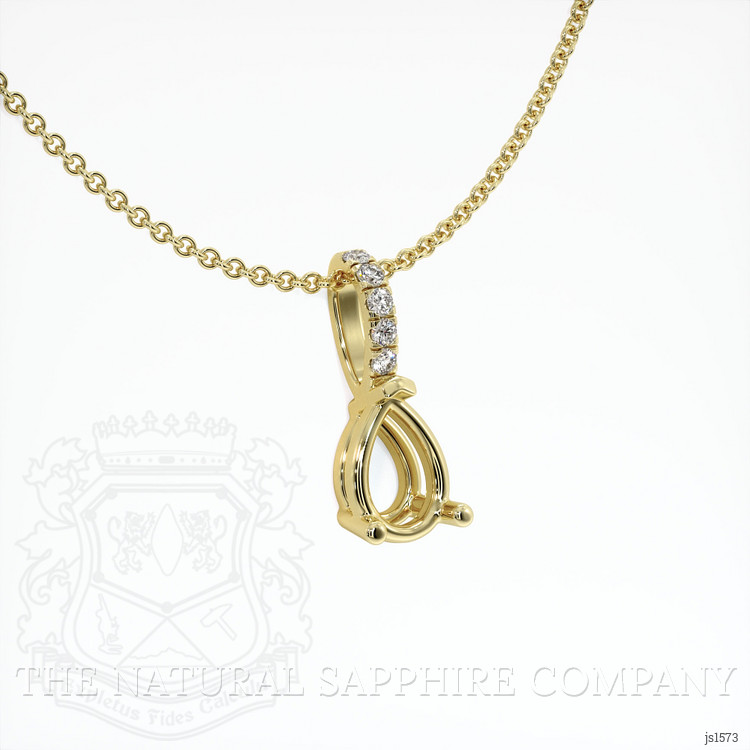 10K Yellow Gold Pave Pendant Setting